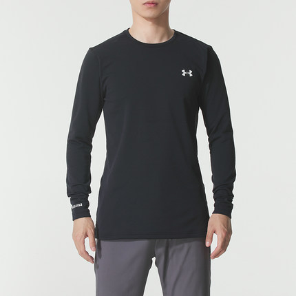 UA安德玛长袖T恤男装秋季加绒运动服Base 3.0保暖训练套头衫