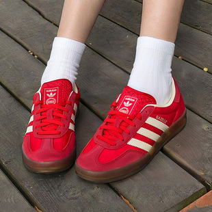 板鞋 阿迪达斯三叶草德训鞋 红色运动休闲鞋 2025新款 男JS1411 女鞋