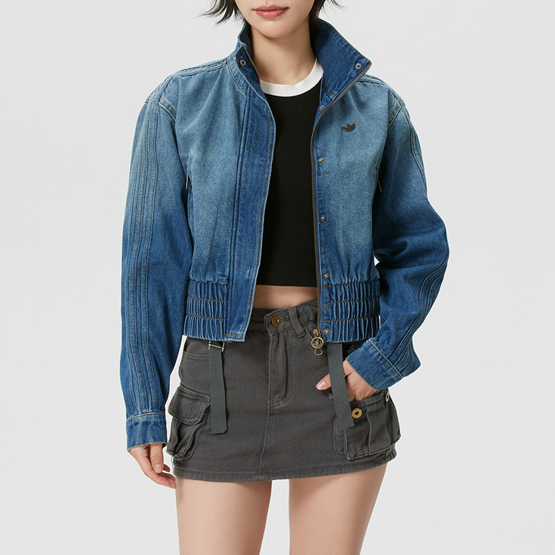 Adidas阿迪达斯三叶草牛仔外套女款春季新款短款水洗牛仔夹克外套,运动服/休闲服装,运动茄克/外套,淘宝优惠券,粉丝福利购,淘宝优惠卷