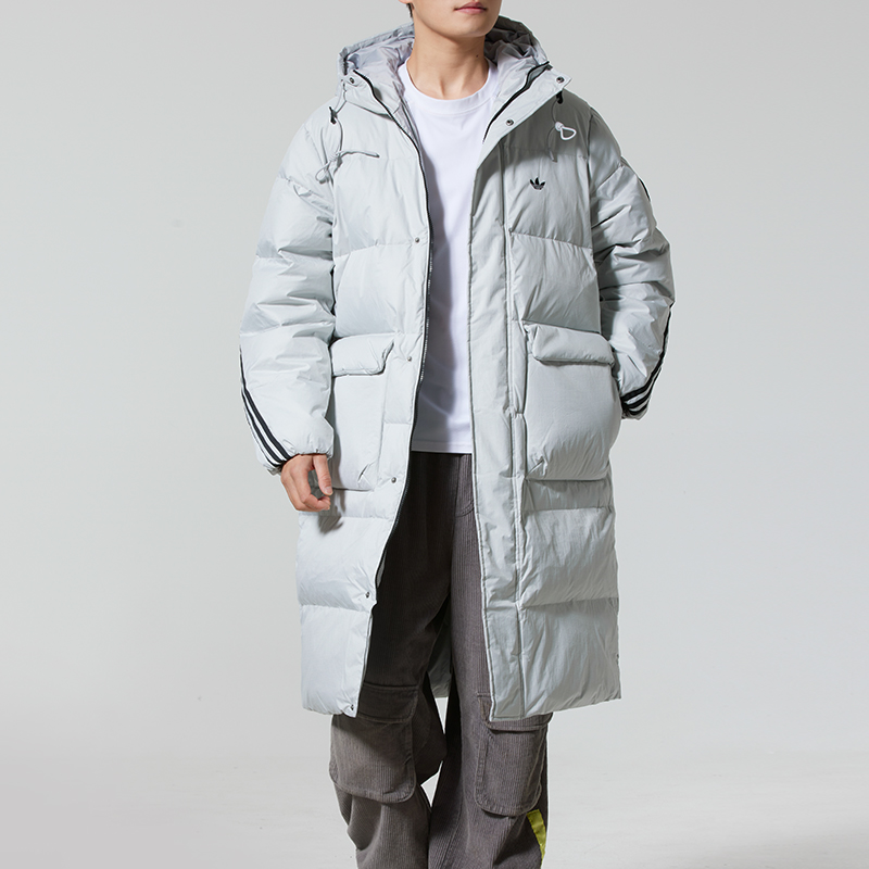 阿迪达斯三叶草男装女装2025冬季新款运动休闲羽绒服外套KC2566