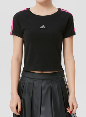 adidas阿迪达斯t恤女装2026春季新款运动服健身训练跑步锻炼短袖