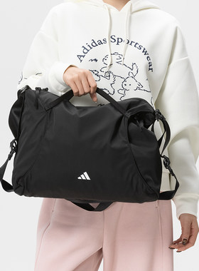 adidas阿迪达斯新款斜挎包男女款运动休闲黑色双肩背包KU1535