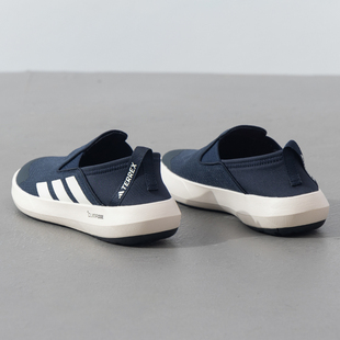 阿迪达斯穿脱帆布鞋 蓝色溯溪鞋 运动户外徒步鞋 JI3503 男新款