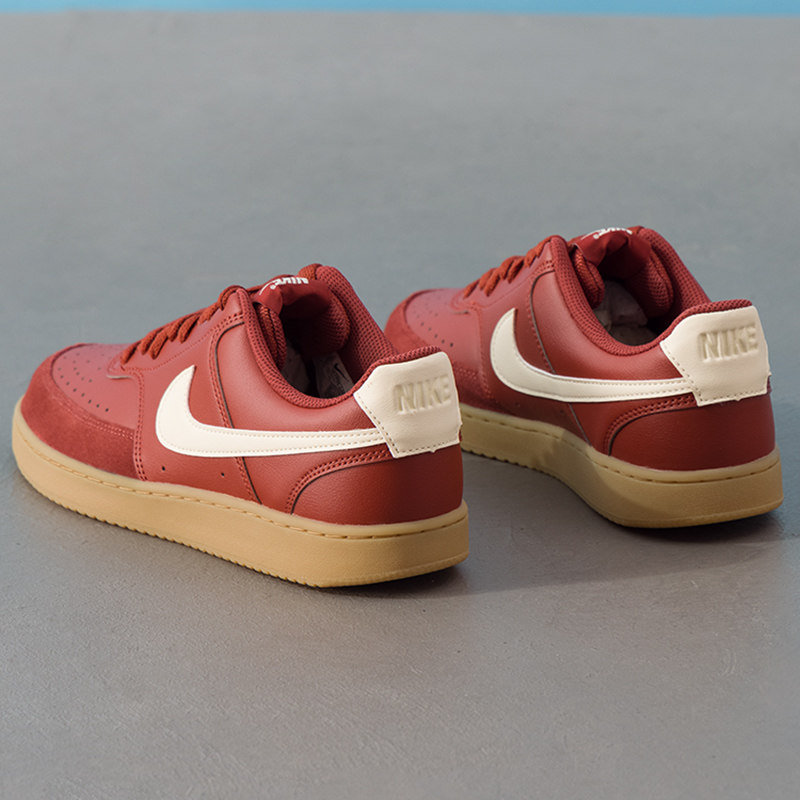 NIKE耐克男鞋低帮板鞋新年款休闲鞋红色皮面轻便运动鞋IB2998-600