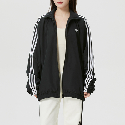 阿迪达斯三叶草立领外套女2026春季新款运动服大码宽松夹克KD2894