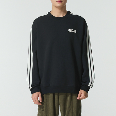 阿迪达斯adidas男装25冬季新款保暖运动休闲圆领卫衣套头衫KC2850