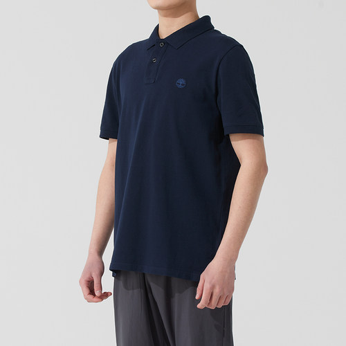 Timberland添柏岚官方POLO衫男士宽松运动服翻领休闲短袖T恤A24H2
