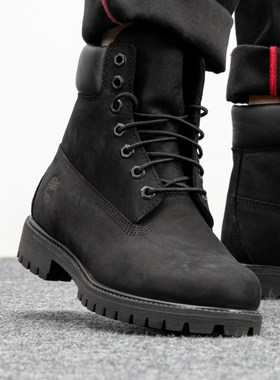 Timberland添柏岚男鞋休闲鞋户外踢不烂黑色工装高帮马丁靴10073