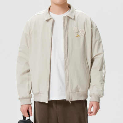 阿迪达斯外套男CNY新年款运动服马年男士正品立领加绒夹克KE4058