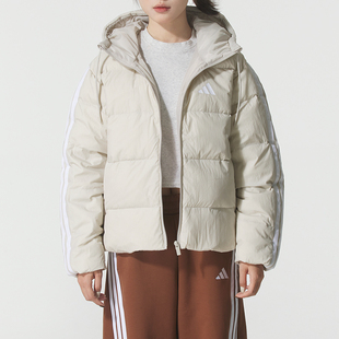 adidas阿迪达斯女子短款羽绒服冬季新款保暖连帽厚外套KH3979