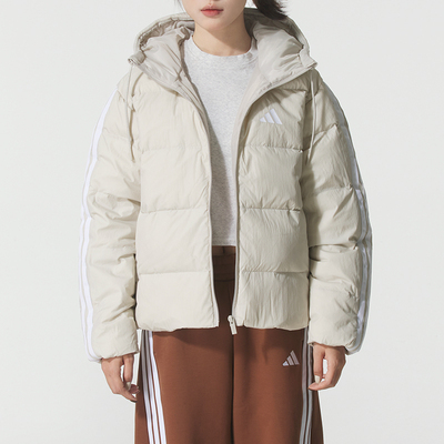 adidas阿迪达斯女子短款羽绒服冬季新款保暖连帽厚外套KH3979
