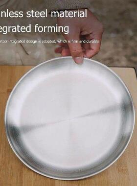14-26cm Portable Camping Plate Stainless Steel Outdoor