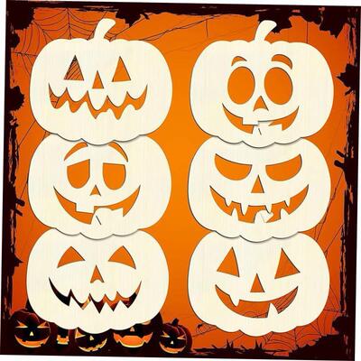 Halloween Pumpkin Head Hollow Laser Cut Wood Harvest Festiva