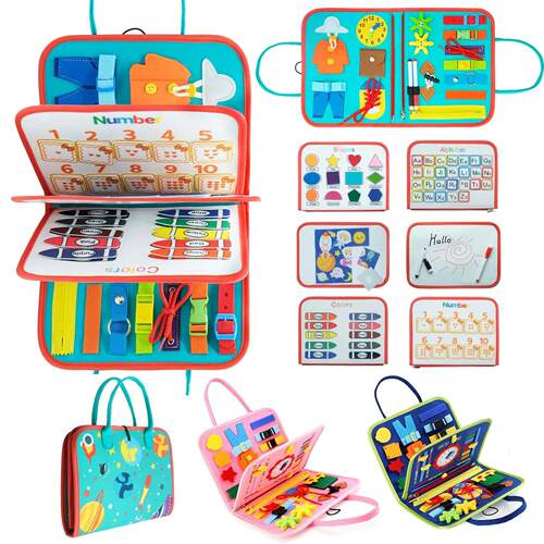 Toddler Montessori Busy Board for Ages 1-3 Busy Sensory Educ