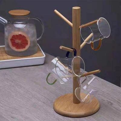 Tree Shape Wood Coffee Tea Cup Storage Holder Stand Mug Hang