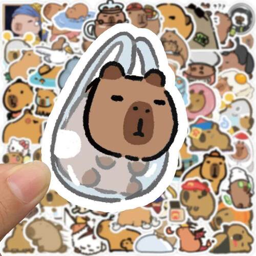 50/100pcs Cute Cartoon Animal Capybara Stickers Decals for L