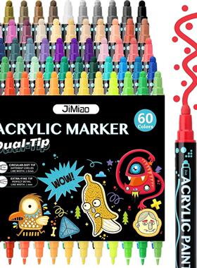 12-60 Colors Dual Tip Acrylic Paint Pens Paint Markers,Premi