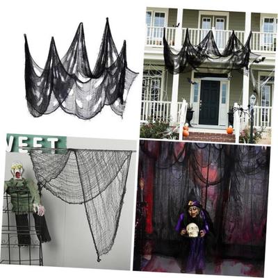 HOT SALES!!! Black Halloween Creepy Gauze Large Grid Yarn