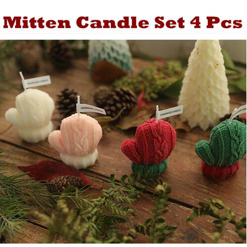 Christmas Mitten Candle Set Party Decoratin