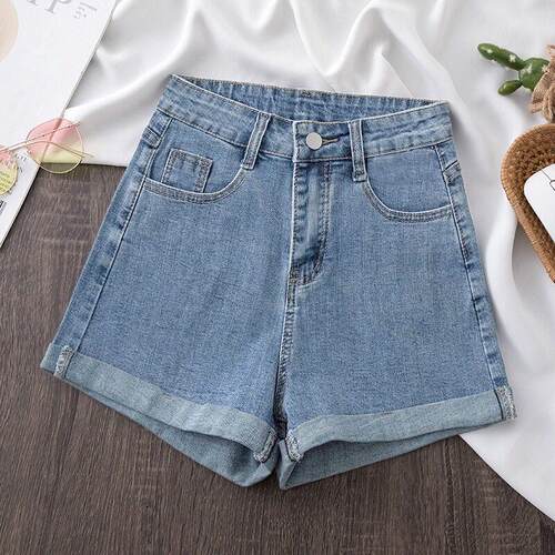 High Waist Denim Shorts For Women Vintage Sexy Shorts Jeans