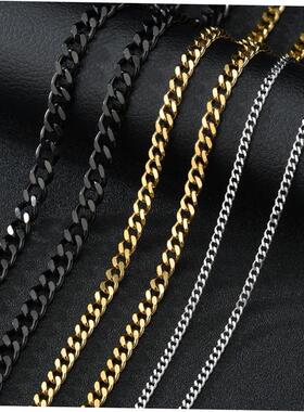 Cuban Link Chain Necklace For Men Woman Basic Stainless