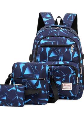 3 set Big Capacity School Backpack school Kids travel bag