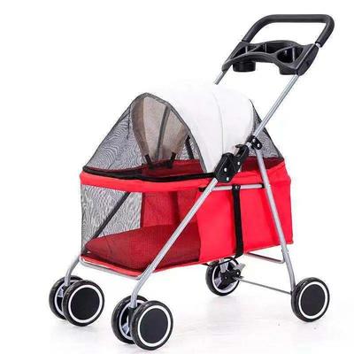 Pet Stroller Dog Folding Trolley Cat Carrier Outdoor Pet Car