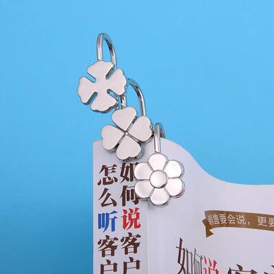 Three-dimensional metal book lucky four-leaf clover sign luc