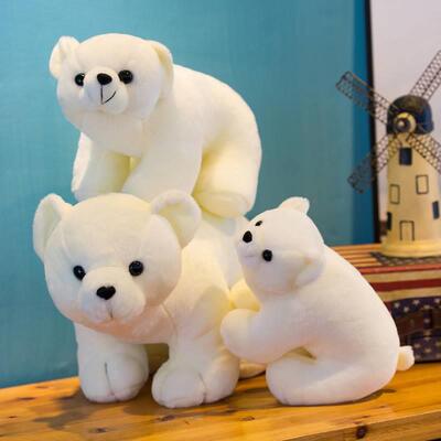 Cute simulation polar bear doll plush toy little white bear