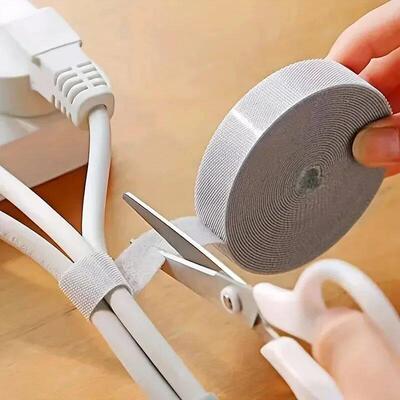 1PC 10mm 5m Data Cable Management Cable Tie Reusable Removab