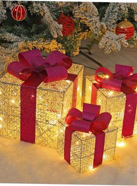 Christmas decorations large illuminated gift box圣诞发光礼盒