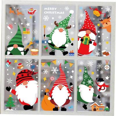 Christmas Decorations Santa Elk Static Stickers Christmas Ma