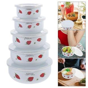 5 Pcs Bowl Noodle Bowls Enamelware Food Containers with