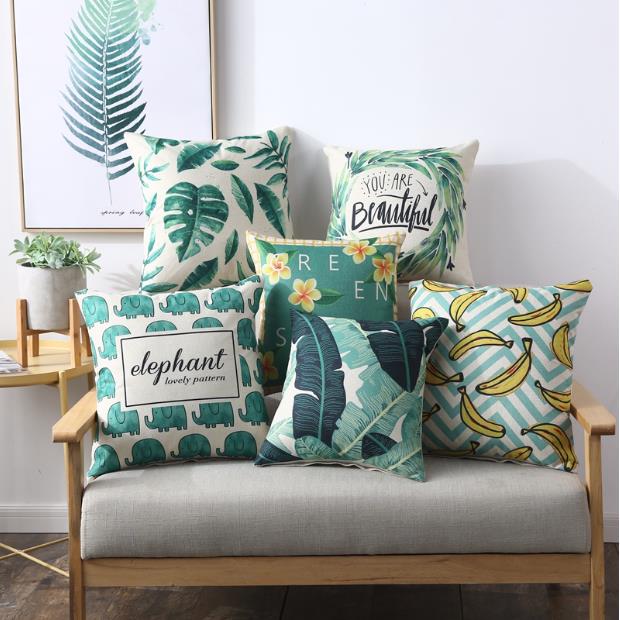 pillowcase pattern blue polyester throw pillow cushion cover