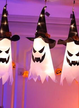 Halloween luminous pendant wizard hat skull pendant万圣节