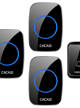 CACAZI/卡佳斯A06无线门铃一拖三不用电源直流用电池遥控电子家用