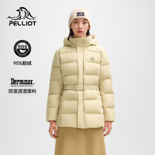 伯希和收腰羽绒服女2025新款 轻量防风外套 户外800蓬鹅绒保暖修身