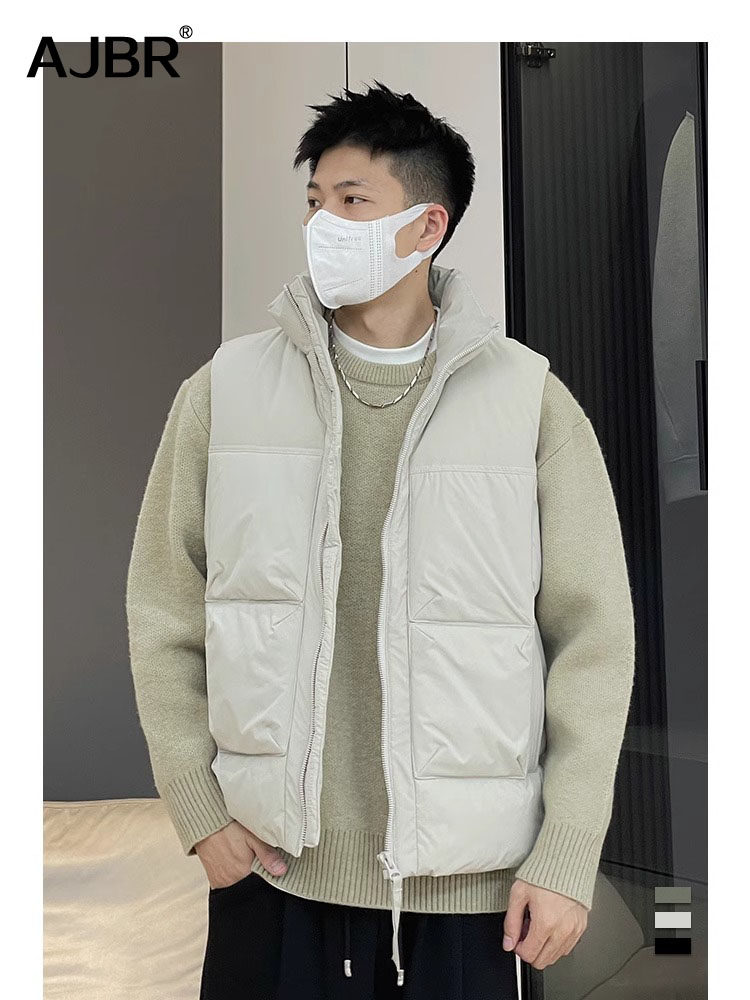 AJBR2025秋冬季新款男羽绒马甲轻薄保暖90白鸭绒坎肩羽绒服马夹