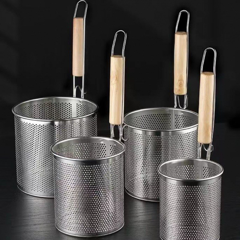 速发04勺锈钢漏不麻辣烫粉篱篓面漏网捞面勺煮面煮商用冒菜篓热干