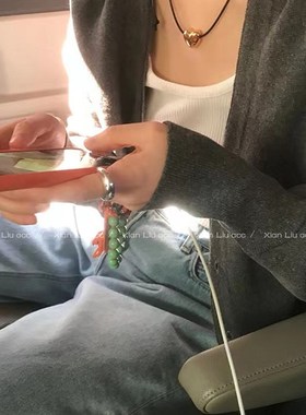现货速发fever黑色编织绳爱心项链202新款爆款锁骨链轻奢小众颈链