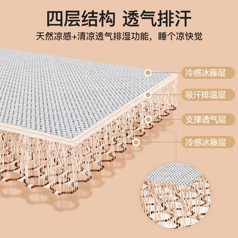 速发2024新款凉席夏季家用软席子床上双人单调婴儿裸睡空人席