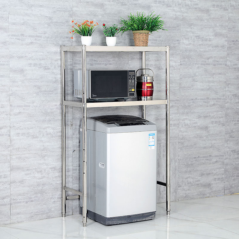 速发包邮厨柜置物架层地式双落不锈钢收纳家用冰箱房上方货架储物