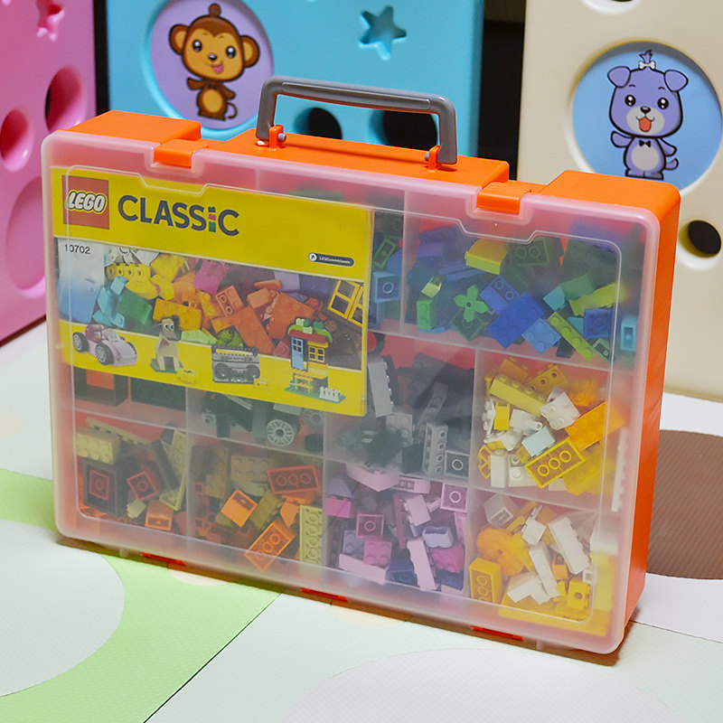 速发收纳玩lego积木拣具小颗粒零件分类格分盒整理收纳箱透明盒子