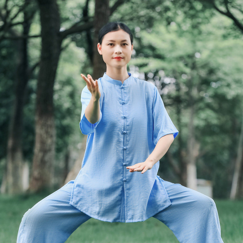 速发夏季太极服装陈2沟太极拳练功款家024新服高端男八段锦