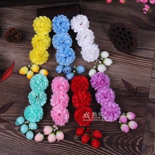 青衣花包头饰小花三边朵耳 演出小姐鬓花 速发戏曲旦头花 戏剧古装