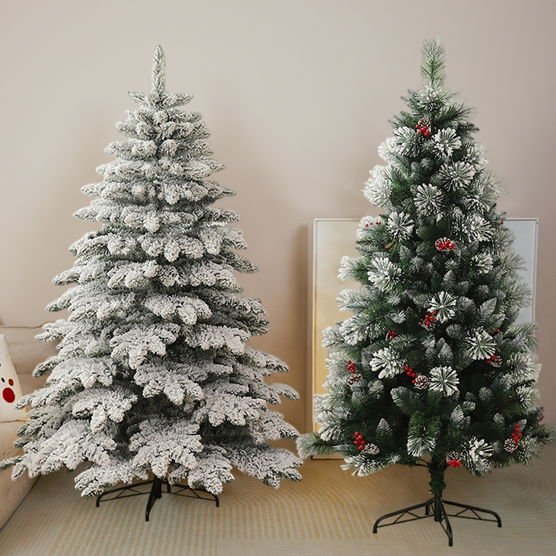 速发圣诞树4饰2圣2装新款0诞节家用大型加密裸树风高级感摆件