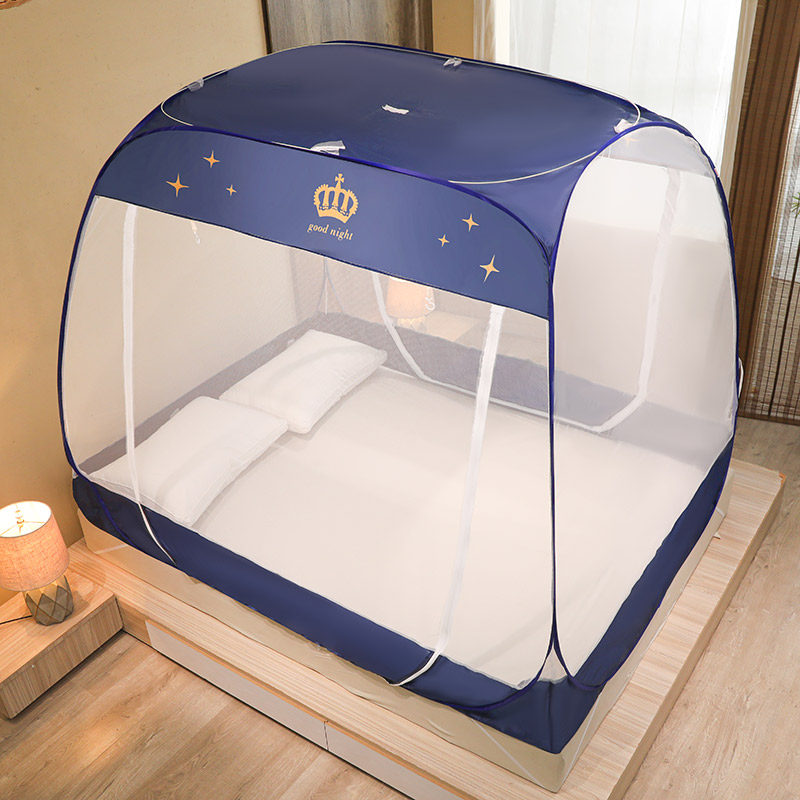 速发新款蒙古包蚊帐防尘布方m一体式帐篷家用加1密.5顶米床防摔免