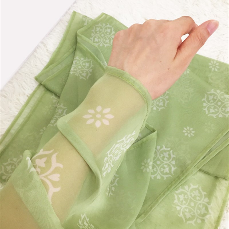 速发汉服披帛绿色印花诃子裙百带齐胸襦裙飘蹈舞搭复原团花唐风