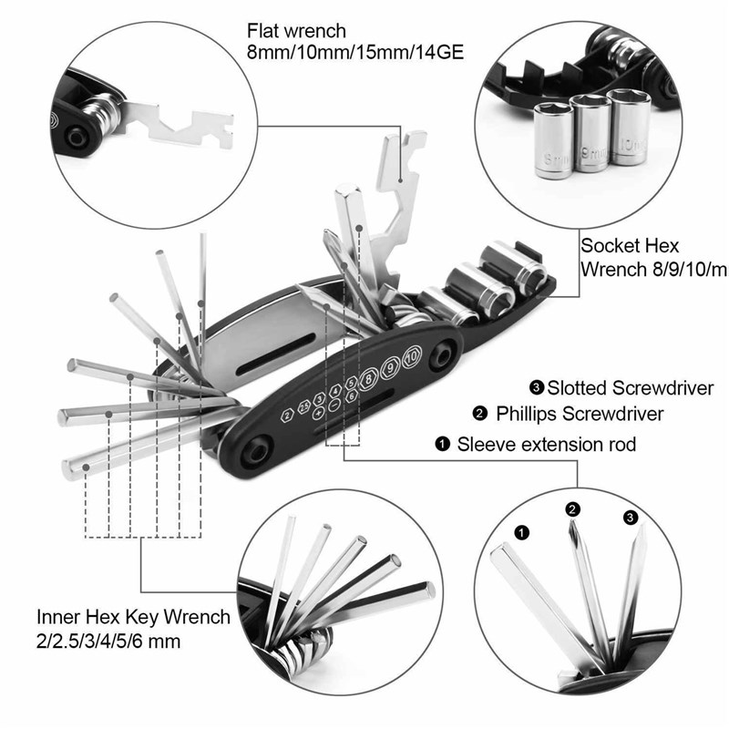 速发自行车组能链具多功能修车多功合维修截链器山地车工具工条尺