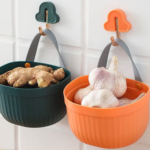 速发葱菜蒜置纳筐厨房放葱蒜头壁挂收物篮生姜大蒜收纳盒墙上挂姜